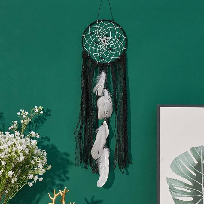 Set of 5 Large Boho Dream Catcher Wall Hanging, Native American Indian Decor, Witchy Macrame Dreamcatcher, DIY Kit for Adults and Kids, Vintage Wall Decor for Bedroom and Wedding