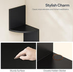 HOOBRO Corner Shelf Wall-Mounted, Set of 2 Floating Corner Shelves for Wall, 5-Tier Corner Bookshelves for Living Room, Bedroom, Bathroom, Home Office, Black BK26BJP201