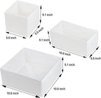Washable Cloth Drawer Organizer, Set of 4 Foldable Sock Dresser Drawer Organizers Storage Boxes, Fabric Storage Boxes Closet Cabinet Organizer for Clothes (White, S+2M+L)