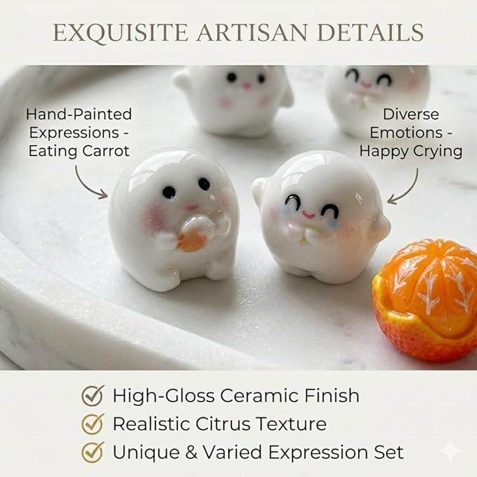 8Pcs Cute Desk Accessories Miniature Resin Figurines Set for Desktop, Computer Monitor, Car Dashboard Decor & Home Office Fun (0.7×0.6")