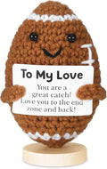 I Love You Gifts for Him,to My Love Handmade Crochet Football Doll Present for Him Her Boyfriend Girlfriend
