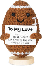 I Love You Gifts for Him,to My Love Handmade Crochet Football Doll Present for Him Her Boyfriend Girlfriend