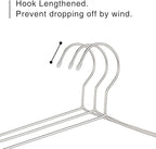 OIKA 40 Pack Stainless Steel Hangers with Grooves - Space Saving Closet Hangers, Heavy Duty Rustproof Metal Clothes Hangers for Tank Tops/Cardigans, Dorm & Outdoor Drying (Silver)
