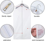 6 Pack Shirt Garment Bags (24x36") - Dustproof Short Suit Covers - Durable PEVA Closet Bags with Sturdy Zipper for Blouses, Jackets, Sweaters & T-Shirts (Translucent)
