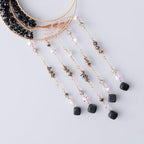 Agate Moon Dream Catchers with Crystal 7 Chakra Gemstone Dream Catchers Color Natural Gem Agate Wall Hangings Room Garden Dreamcatchers Decor (Black)