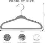 BAGAIL 50 Pack Kids Velvet Hangers 14 Inches Children's Clothes Hangers Non-Slip Baby Hangers for Infant/Toddler (Grey)