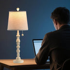 Lamps Set of 2 Modern Farmhouse Table Lamp Bedside Reading Lamps Living Room End Tables Set Lamps for Night Stands Bedroom Night Lamp,High 26.25 Inch, (White (Single Pack), High 27 inches)
