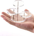 QWORK Round Acrylic Products Display Riser Stands, 3 Tier Jewelry Display Stands for Rings Earrings,Mini Figurines, Clear, 2 Pack