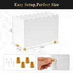 Acrylic Magazine Holder, Magazine Rack Floor,Sleek White Stylish Organizer with Luxe Gold Metal Feet and Wave Edge Design Space Saving Storage for Books Newspapers Office Supplies,Home Office(White)