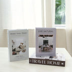 3 PCS Faux Decorative Books for Home Decor-Coffee Table Books Decor-Aesthetic Fake/Faux Books for Decoration,libros Decoration for Coffee Table, Shelf Accessories (Travel House Live Natural)