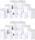 Jetec 6 Pcs Hexagonal Jewelry Display Risers Hexagonal Market Display Risers Stands Acrylic Showcase Acrylic Stand for Jewelry Model Figures Decoration, 6 Sizes (White)