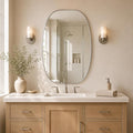 USHOWER Silver Oval Arch Bathroom Mirrors for Over Sink, 20x30 Inch Bathroom Vanity Mirror for Bathroom, Bedroom, Vanity, Entryway, Aluminium Frame, Anti-Rust, Modern Wall Decor