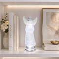 Christmas Angel Snow Globe Water Spinner LED Light Battery Operated Glitter Angel Figurine 12.8” Tabletop Christmas Decoration Holiday Home Décor by Moments in Time