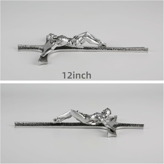 ShineOnAngel Crucifix Wall Cross, 12 Inch Silver Color Durable Resin Wall Crucifix Modern Home Decor, Hand Painted Antique Style Jesus Cross for Wall Religious Housewarming Gifts