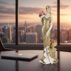 Comfy Hour Glamour Elegance Victorian Style Lady Collection (Slim Lady Holding a Bunch of Flowers)