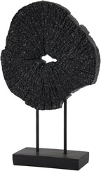 Black Art Modern Abstract Sculpture - Solid Black Art Sculpture for Home Décor Minimalist Decorative Statue for Living Room Office Desk Shelf Handcrafted Art Piece 7.25 * 2.5 * 12 Inch