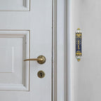 Mezuzah with Scroll for Door, Enamel&Zinc Alloy Blessing Mezuzah Case for Door, Colored Painted Mezuzha Scroll Kosher for Jewish Gifts/Jewish Decor, Christmas (Blue, 5 * 0.86 in)