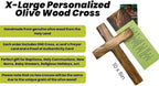 Olive Wood Cross from Bethlehem, Wall Hanging Wooden Cross, Confirmation Cross Gift, Baptism Gifts, Holy Wall Cross, Hand Made religious décor From the Holy Land (One X-Large10" x 6")