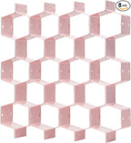 Honeycomb Drawer Divider Suitable for bedroom underwear Socks Cosmetic storage locker sorting 8-piece drawer organizer (Pink)