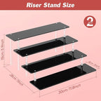 4 Tier Acrylic Display Risers, Black Perfume Organizer Stand, Large Cupcake Stand Holder, Dessert Display for Party, Display Shelf for Figure and Collection, Riser Stand for Decoration and Organizer