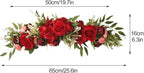 MSUIINT 25.6 Inch Artificial Rose Flower Swag with Green Leaves, Handmade Fake Plant for Front Door, Wedding Arch Flowers Spring Floral Swag, Wall Hanging Swag for Home Party Decor(White)
