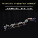 LIYAOLI Large Metal 3D Printed Articulated Chinese Dragon Figurine Statue Bookshelf Decor 15 Inch Three Color Flexible Joints Luck Dragon for Home Office Desk Decoration