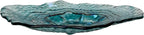 Things2Die4 Decorative Oyster Shaped Plate, 13 X 10 Inch Iridescent Sea Blue Glass Decorative Plate for Coastal Tabletop Display, Nautical Accent Dish for Entryway or Living Room