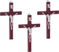 ZYFLSQ Catholic Crucifix Wall Cross 3 Pack, 4.7 inch Small Catholic Wooden Jesus Cross for Home Decor, Hanging Cross for Wall