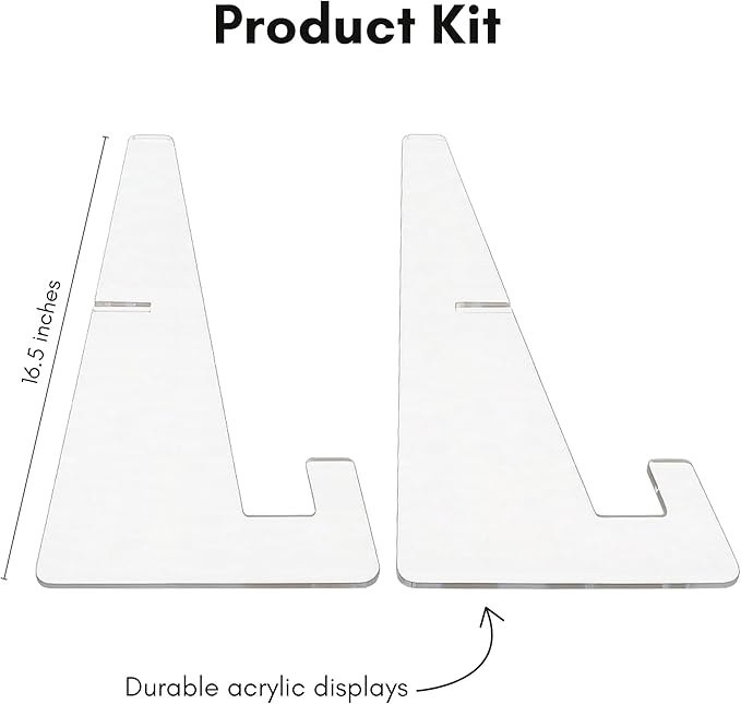Americanflat Acrylic Easel Stand - 12" Tabletop Easel and Plate Stand - Lightweight Display Holders for Photos, Cards, Frames, Books, Magazines, Albums - Home or Office Decor