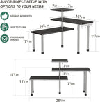 ZHWS Bathroom Counter Organizer Corner Shelf – Bathroom Organization Bamboo 3 Tier Spice Rack Makeup Organizer Bookshelf Space Saving Rack Kitchen Office Living Room, Black