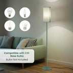 64.6" Floor Lamp, Pole Lamp with Foot Switch, Modern Standing Lamp, Minimalist Freestanding Lamp (Bulb Not Included), for Living Room, Bedroom Office ETL Listed, Green QQ07LD05