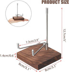 Hipiwe Rock Display Stand with Wooden Base Adjustable Metal Arms Display Stand Easel for Geode Mineral Agate Gemstones Fossils Plate and Photo,3.1"x3.1"x5"