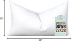 Pillowflex Synthetic Down Pillow Insert - 22x28 Down Alternative Pillow, Ultra Soft Oversized Standard Bed Sleeping Pillow, Large Rectangle Sham - 1 Decorative Pillow Form