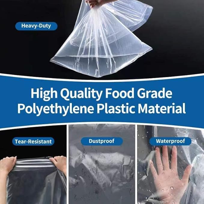 Clear Large Storage Bags, Pack of 6, 32 x 42" Dustproof Space Saver Bag, 1.6 Mil Jumbo Moistureproof Storage Bag, Waterproof Storage Bag for Humidifer, Floor Fan, Blanket, Comforter and More