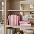 Pink Faux Books Set of 9 - Secret Compartment Fake Books Ideal for Coffee Table, Home Staging, Interior Design & Fashion Books, Beach House, Library Decor, Palm Beach Accessories