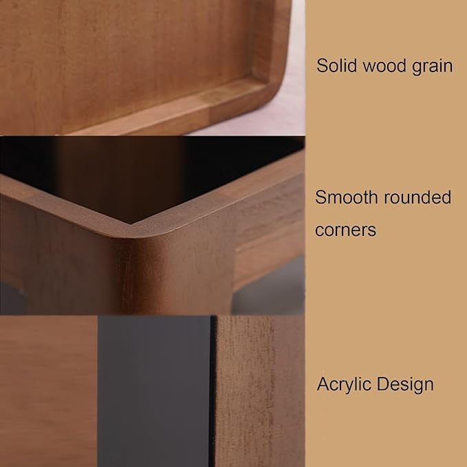 Solid Wood Rounded-edge Umbrella Holder Semi-transparent Apartment Entryway Umbrellas Stand Removable Tray Acrylic Design 1-piece Construction Square Cane Holder