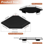 JJL Corner Shelf with Rails, 3-Tier Hexagon Floating Corner Shelf Wall Mounted, 12 Inch Black Rustic Wood Heavy Duty Wall Storage for Bathroom Kitchen Living Room Bedroom