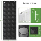 Unjumbly Baseball Hat Rack, 27 Pocket Over-The-Door Hat Organizer with Clear Deep Pockets to Display Baseball Caps Collection, Complete with 3 Over Door Hooks (Black, 27 Pockets)