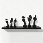 3 Pcs Thinker Large Statue Set - Black Art Abstract Home Accent Figurines for Living Room, Bedroom, Shelves, Office Desktop, Coffee Table Decor, Gift for Women (3 Pcs Black, 9")