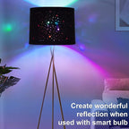 Black Lampshades Set of 2, Drum Lamp Shades with Sky Stars Design, 11.6" x 12.6" x 9.8" Inches Medium Lampshades for Table Lamp, Floor Lamp, Pendant Light, Harp Holders Included, Easy Assembly
