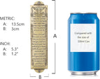 BRTAGG Metal Mezuzah For Door, Install Use Double-sided Tape, 5.3" Tall, English & Hebrew Scripture, Bronze, Easy Peel and Stick Mezuzahs Cover Jewish Gifts (for 4 Inches Scroll)