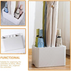 OSALADI White Umbrella Stand with Drain Tray Space-Saving Organizer Rack for Home Office Dormitory Rounded Corners with Positioning Grooves Suitable for Folding and Standard Umbrellas