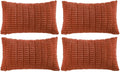 Fancy Homi 4 Packs Decorative Throw Pillow Covers for Living Room Couch Bed, Modern Farmhouse Boho Home Décor Accent Cushion Case, 24" x 12", Burnt Orange