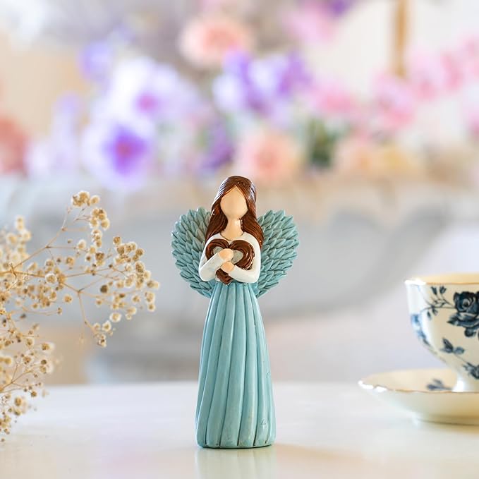 Remembrance Angel Figurines,Sympathy Gifts for Loss of Loved one,Grief Gifts for Women,Memorial Gifts to Hold Each one Safely in Your Heart,Sculpted Hand-Painted Figurine.Keep Memories Alive