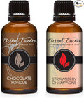 Eternal Essence Oils 2 Pack 30ml Premium Fragrance Oil - Chocolate Fondue & Strawberry Champagne - for Candle, Soap Making, Aromatherapy, Diffusers, Home Care, & Humidifiers