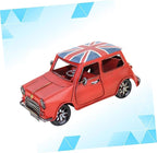 Holibanna Vintage Model Decorative Ornament Retro Wrought Desk Sculpture for Home Office Handmade Red Vehicle for Collectors Stylish Table Decor