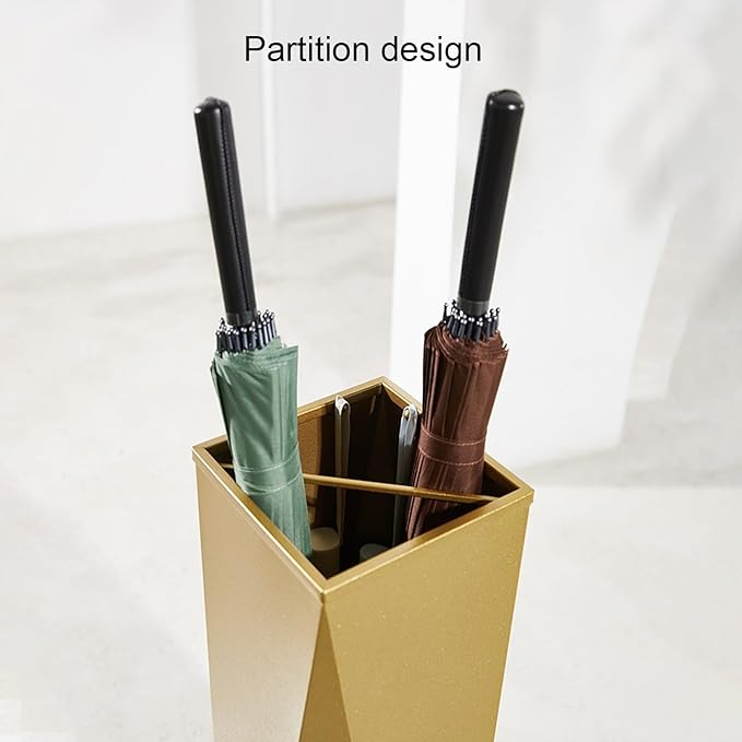 MELPHI Umbrella Stand Modern Large-Capacity, Easy Draining Rectangular Metal Umbrella Rack Holder, Umbrella Shelf Organizer for Long and Short Umbrella (Color : Black)