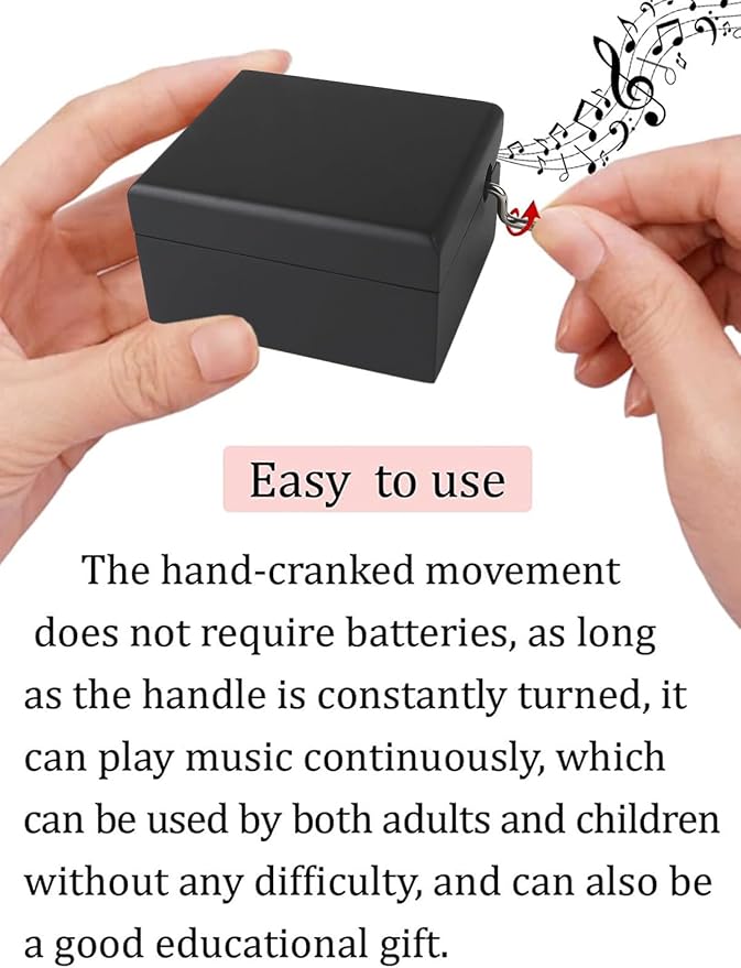 ROSIKING Black Wooden Music Box Classical Musical Boxes Christmas Birthday Valentine's Day Gifts for Lover Boy Girl friend Plays Toreador