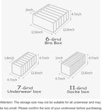 Underwear Organizer, 3 Set Foldable Bra Underwear Organizer Drawer Divider Storage Organizer for Underwear, Socks, Ties, Bras, Women Underwear Storage Compartment Box (White)