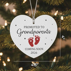 Grandparents Ornament, Baby Coming Soon 2026, Baby Announcement Christmas Ornament for New Parents, Expecting Couple, Promoted to Grandparents Gift, Baby Reveal Keepsake Decor